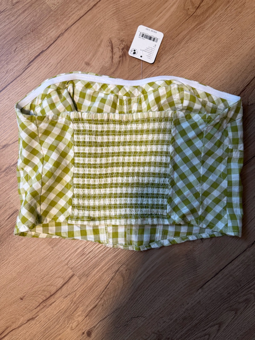 Free People Gingham Strapless Bustier Tank - Picture 2 of 3